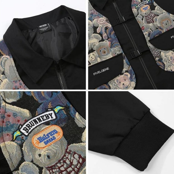 Fivelgene Bear Tapestry Vest Barn Jacket - Picture 3 of 8